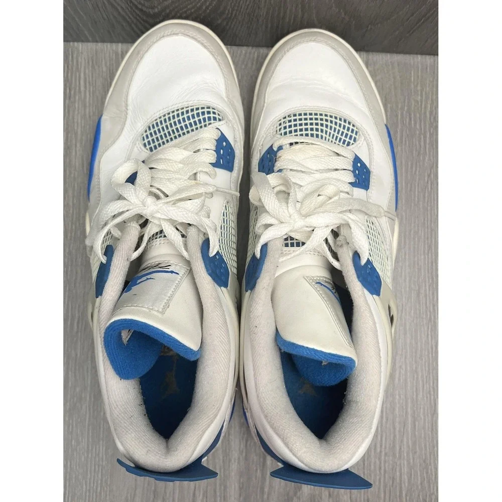 Nike Air Jordan 4 Retro Shoes Mens Size 12 Blue Military Sneakers 308497-105
